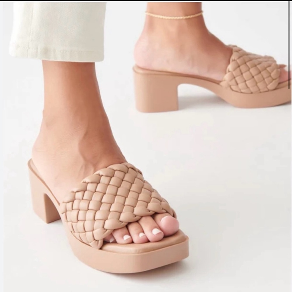Tan Slip On Heels